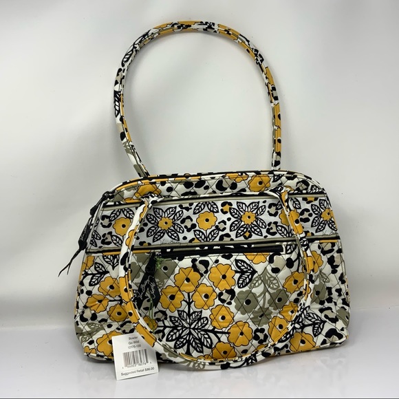 Vera Bradley Handbags - Vera Bradley “GO Wild” Bowler Satchel Bag in Gold.